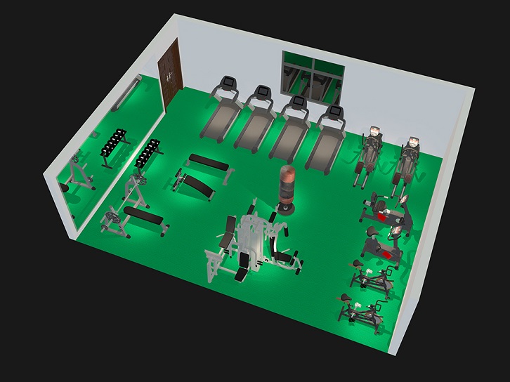 60m2单位职工健身室
